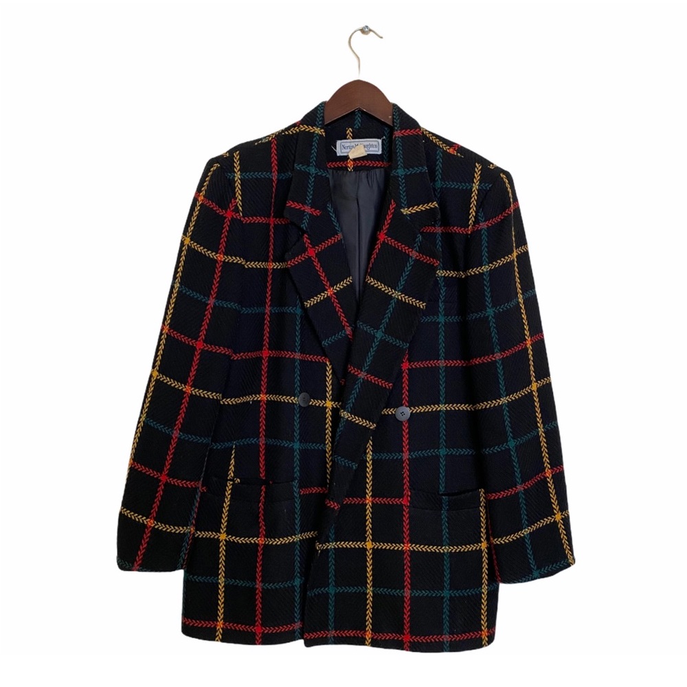 Norton McNaughton Vintage Black Plaid Blazer